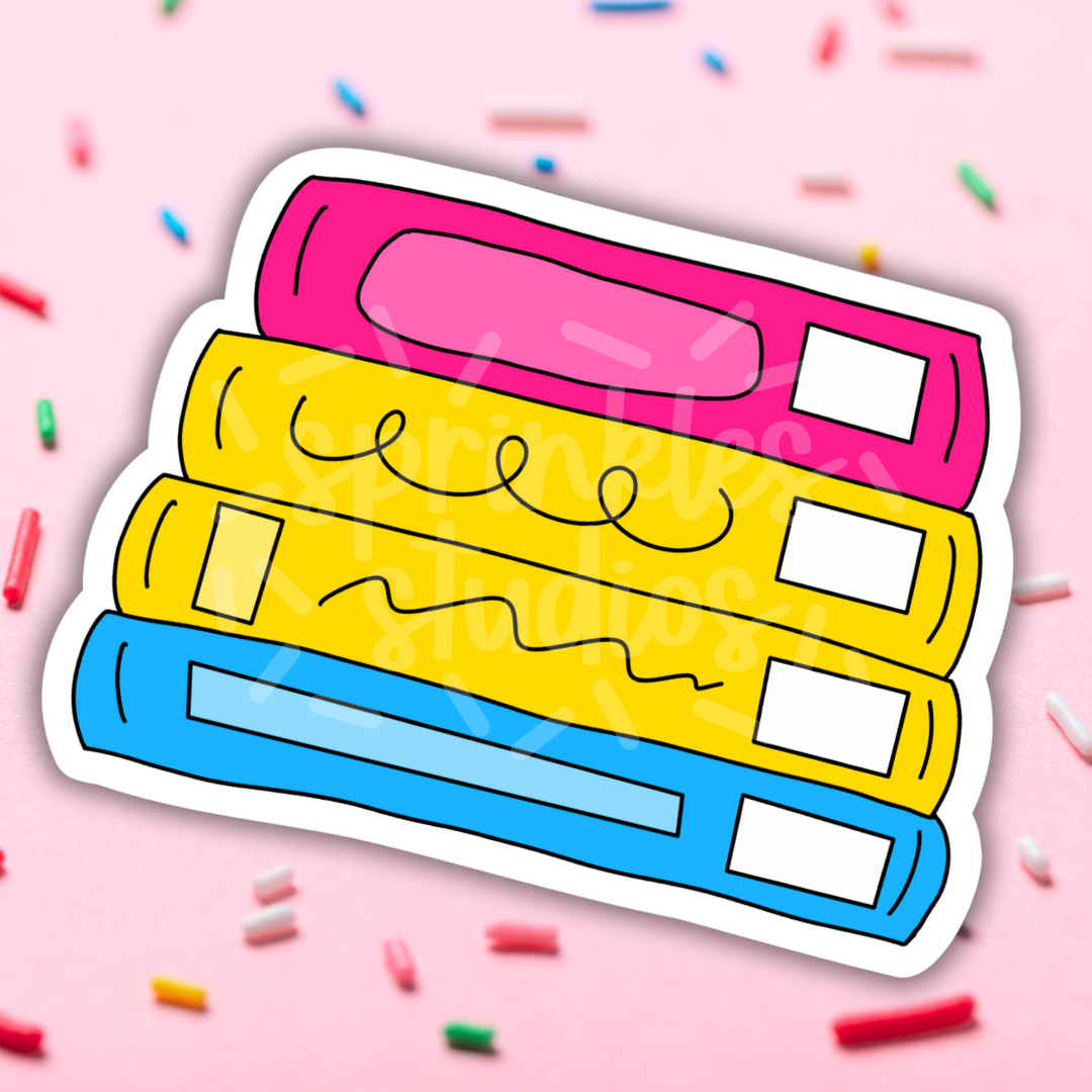 Pride Book Stack Vinyl Stickers