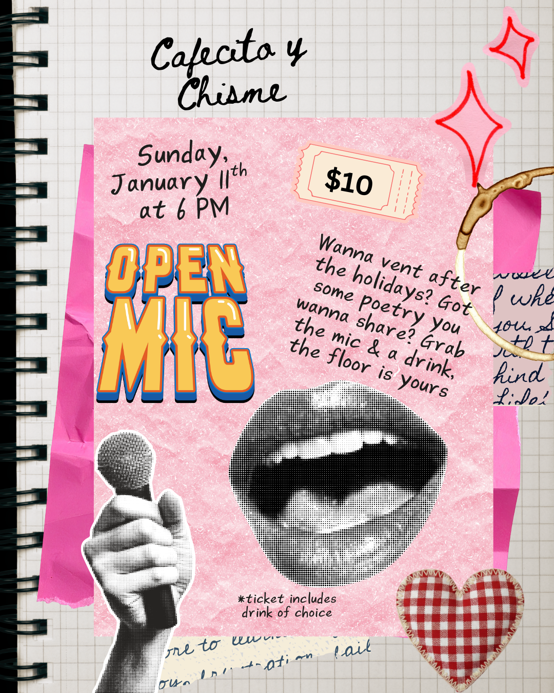 Cafecito y chisme: open mic night