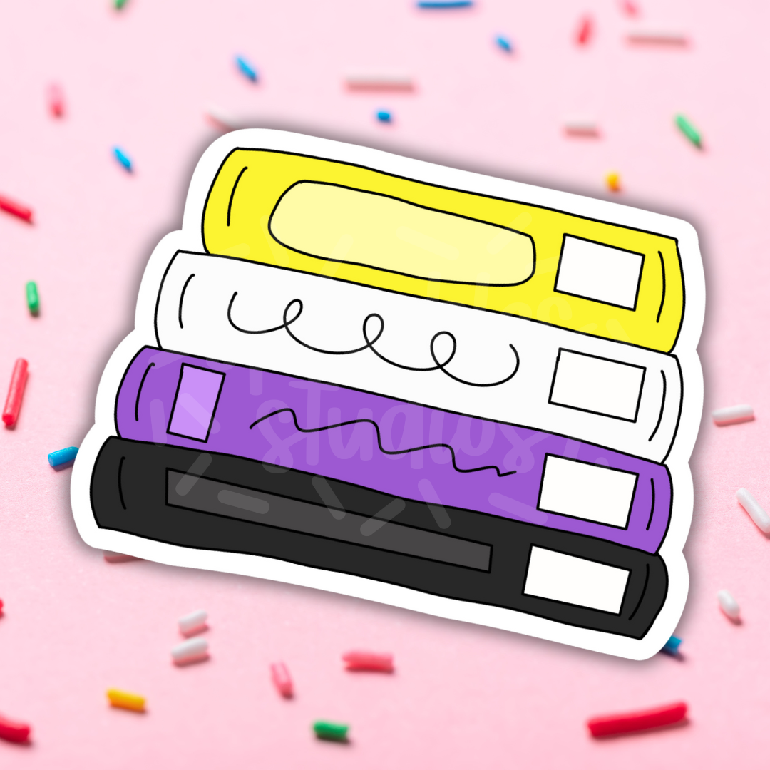 Pride Book Stack Vinyl Stickers