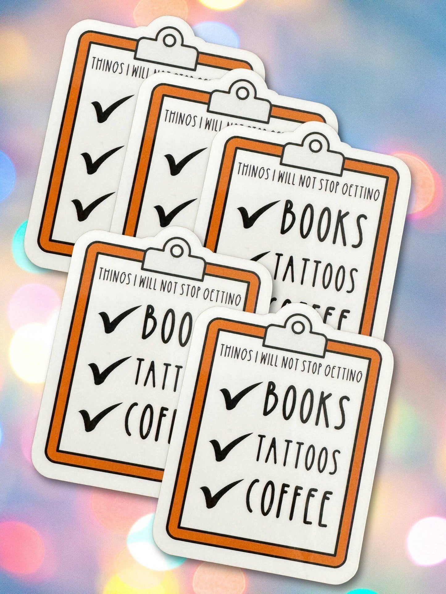 Books Tattoos Coffee Vinyl Sticker
