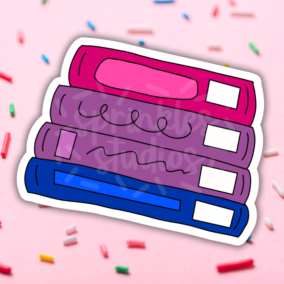 Pride Book Stack Vinyl Stickers