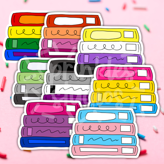 Pride Book Stack Vinyl Stickers