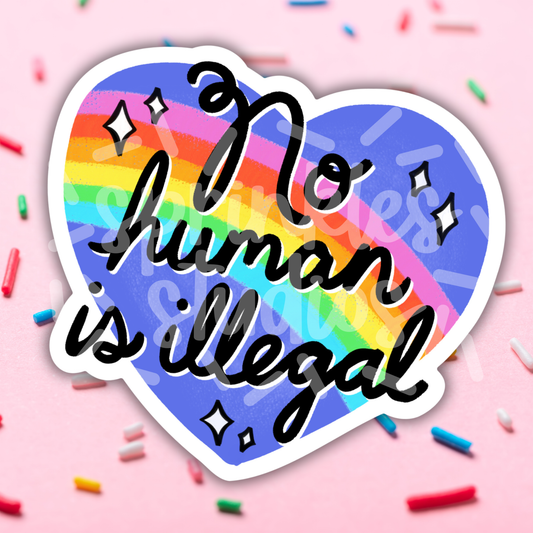 No Human Is Illegal Vinyl Sticker