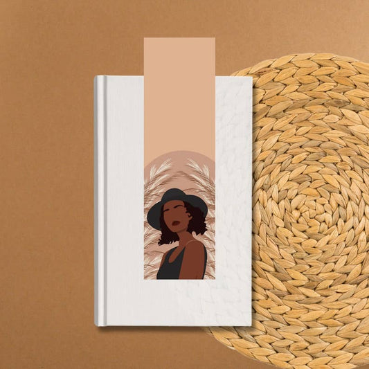 Laminated Neutral Black Woman Bookmark