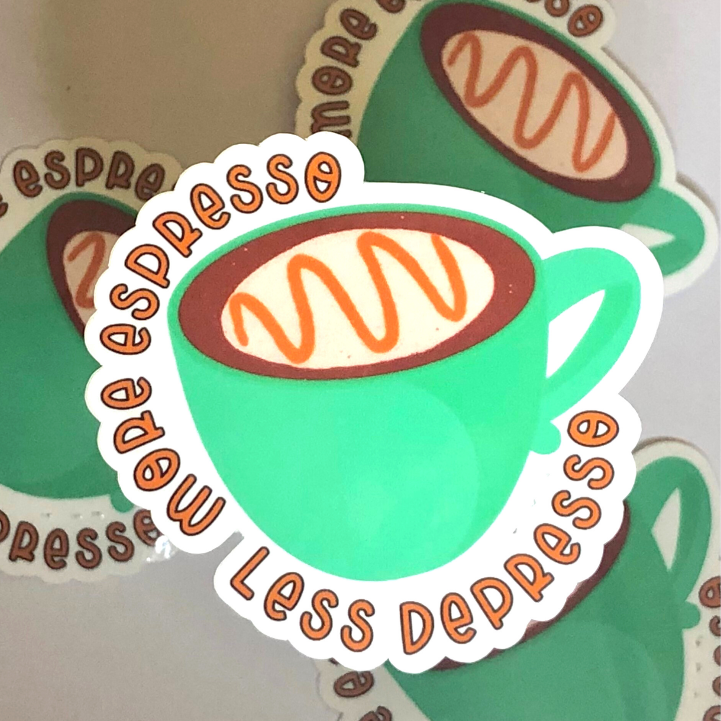 More Espresso Less Depresso Stickers