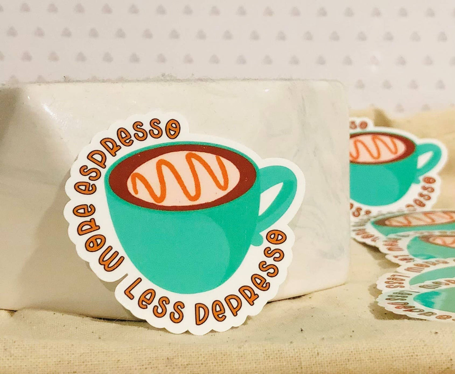 More Espresso Less Depresso Stickers